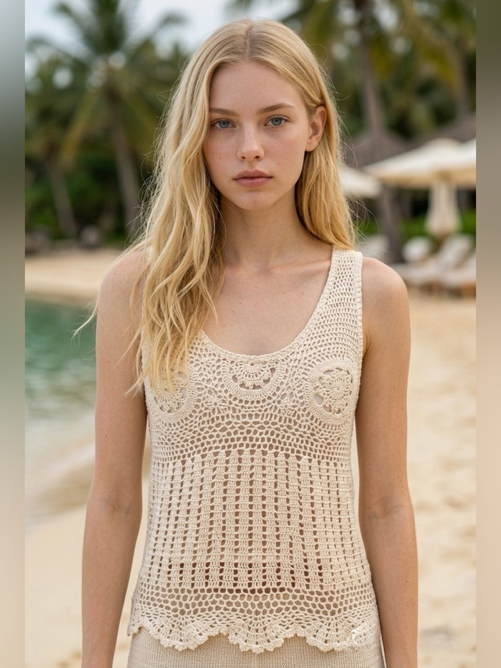 billabong designers closet crochet tank top .